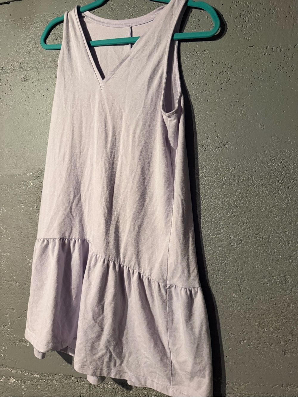 a new day Light Lavender V‑Neck Ruffle Hem Mini Dress
